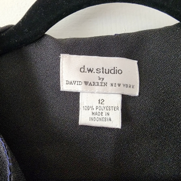D.W. Studio By David Warren Black Evening Formal Dress Coat - Picture 3 of 6